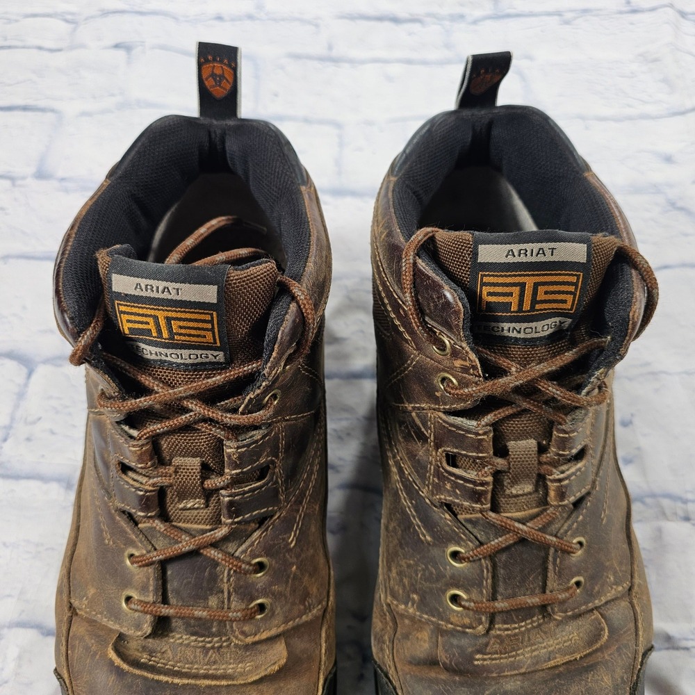 Ariat Terrain ATS Work Boots Mens 13EEE Brown Leather Slip Resistant Utility - Picture 4 of 11